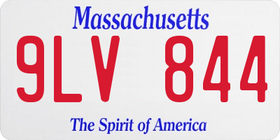 MA license plate 9LV844