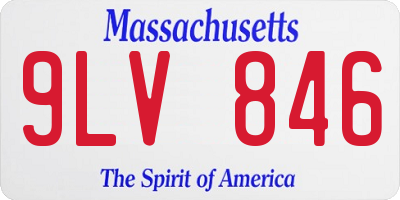 MA license plate 9LV846