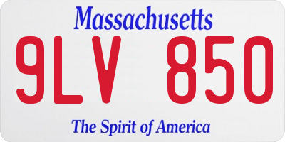 MA license plate 9LV850