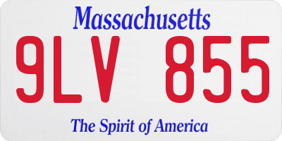 MA license plate 9LV855