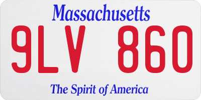 MA license plate 9LV860