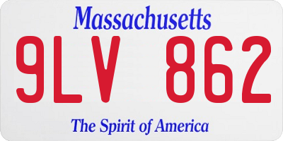 MA license plate 9LV862