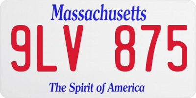 MA license plate 9LV875
