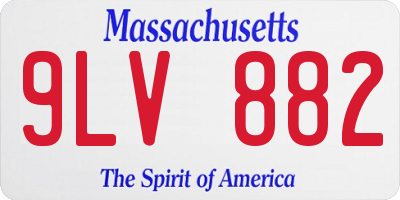 MA license plate 9LV882