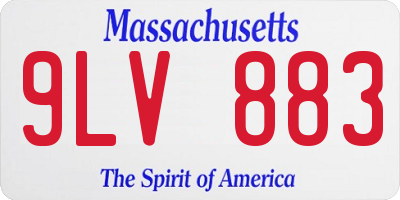 MA license plate 9LV883