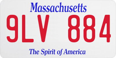 MA license plate 9LV884