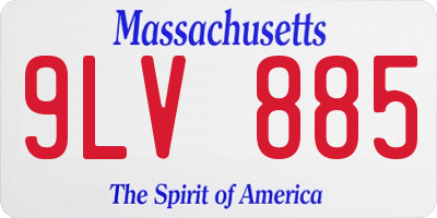 MA license plate 9LV885