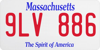 MA license plate 9LV886