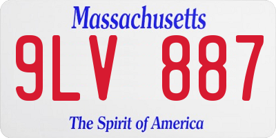MA license plate 9LV887
