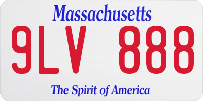 MA license plate 9LV888