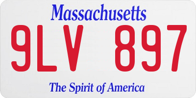 MA license plate 9LV897
