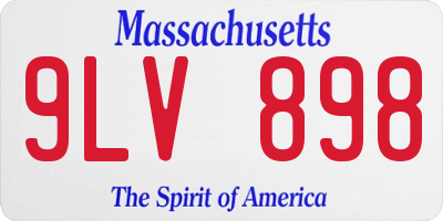 MA license plate 9LV898