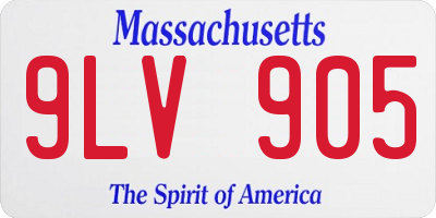MA license plate 9LV905