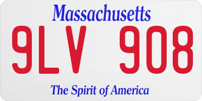 MA license plate 9LV908