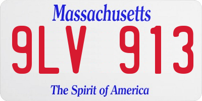 MA license plate 9LV913