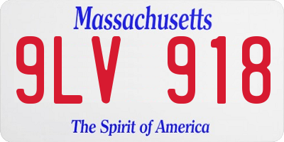 MA license plate 9LV918
