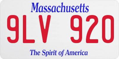 MA license plate 9LV920