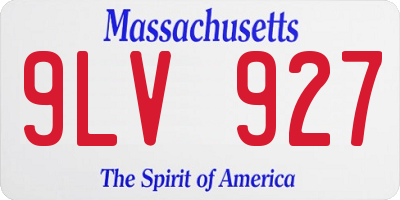 MA license plate 9LV927