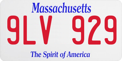 MA license plate 9LV929