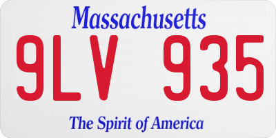 MA license plate 9LV935