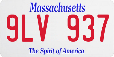 MA license plate 9LV937