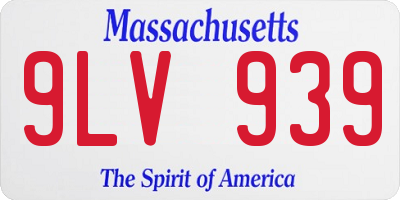 MA license plate 9LV939