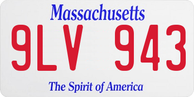 MA license plate 9LV943