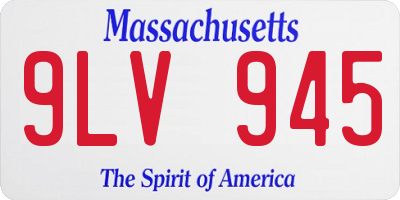MA license plate 9LV945