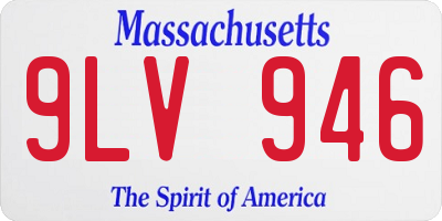 MA license plate 9LV946