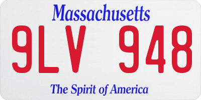 MA license plate 9LV948