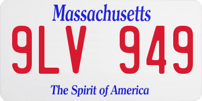 MA license plate 9LV949