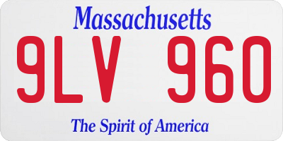 MA license plate 9LV960