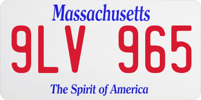MA license plate 9LV965