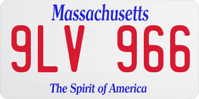 MA license plate 9LV966