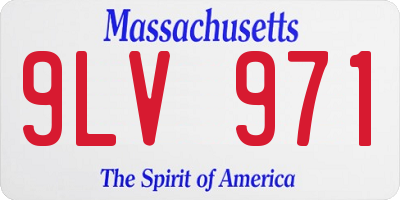MA license plate 9LV971