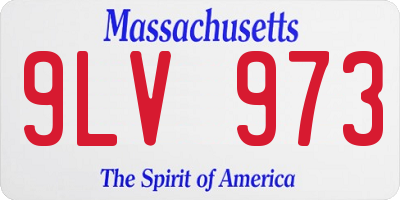 MA license plate 9LV973