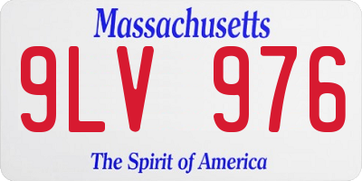 MA license plate 9LV976