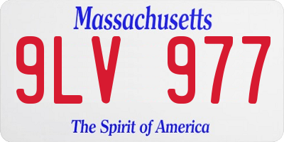 MA license plate 9LV977