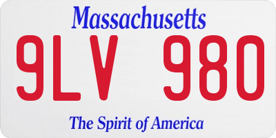 MA license plate 9LV980