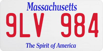 MA license plate 9LV984