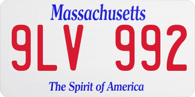 MA license plate 9LV992