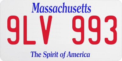 MA license plate 9LV993