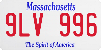 MA license plate 9LV996