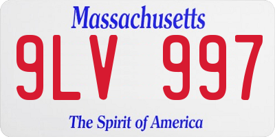 MA license plate 9LV997