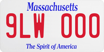 MA license plate 9LW000
