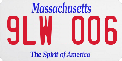 MA license plate 9LW006
