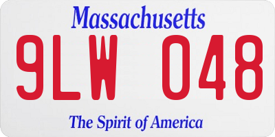 MA license plate 9LW048