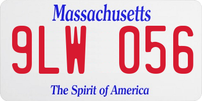 MA license plate 9LW056