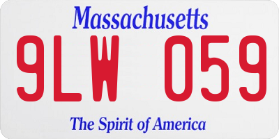 MA license plate 9LW059