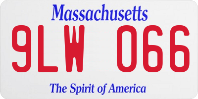 MA license plate 9LW066